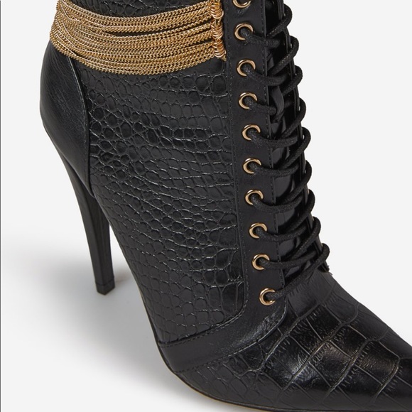 Black chain link detail booties7 7.5 8 8.5 9 9.5 - Picture 5 of 13